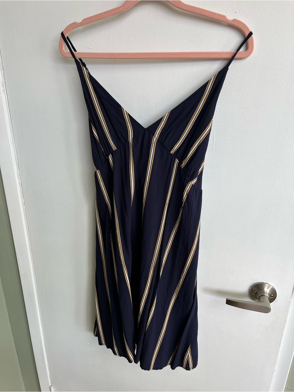 Volcom Navy Striped Spaghetti Strap Mini Dress